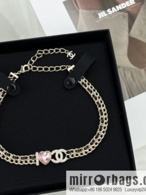New ☑️ CHANEL Chanel double c love black leather rope necklace