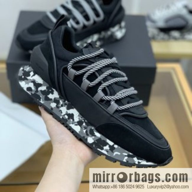 BALMA Balmain, made of calfskin polyester waterproof fabric, turned fur material, men\'s mecha style Casual Shoes