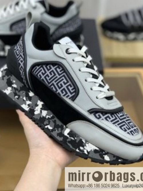 BALMA Balmain, made of calfskin polyester waterproof fabric, turned fur material, men\'s mecha style Casual Shoes