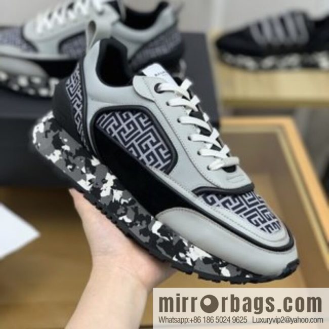 BALMA Balmain, made of calfskin polyester waterproof fabric, turned fur material, men\'s mecha style Casual Shoes