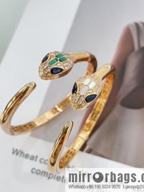 Bulgari BVLGARI Latest Collection Serpenti Malachite, White Fritillary, Snake, Snake Bracelet