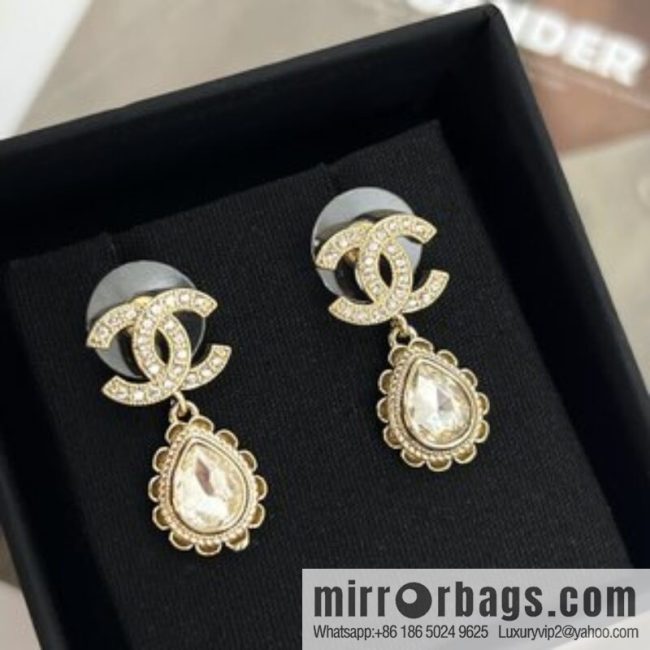 New ☑️ CHANEL Chanel double c water drop stud earrings