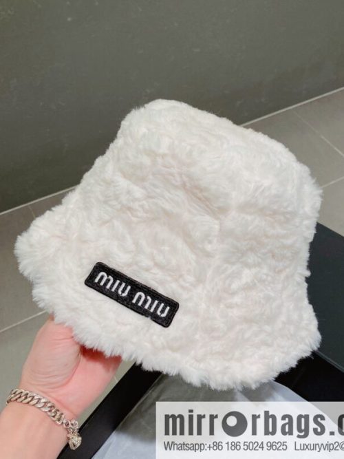 Miumiu 2022 autumn and winter new rabbit fur bucket hat
