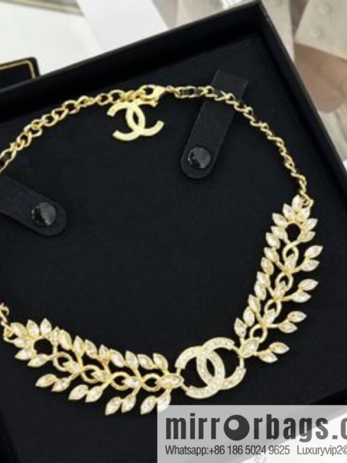 New ☑️ CHANEL Chanel double c full diamond wheat ear necklace