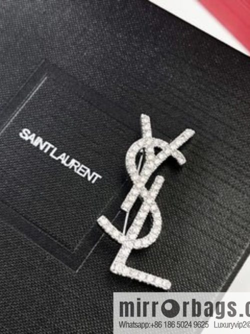 Saint Laurent YSL full diamond brooch