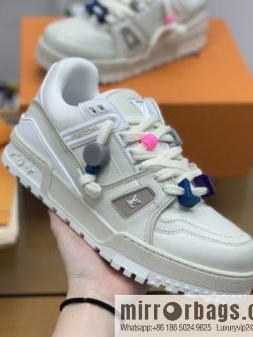 LV/Louis Vuitton features exclusive custom top calfskin donkey trainer His & Hers sports running shoes
