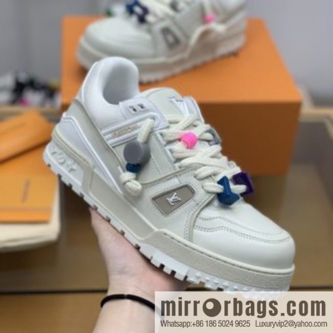 LV/Louis Vuitton features exclusive custom top calfskin donkey trainer His & Hers sports running shoes