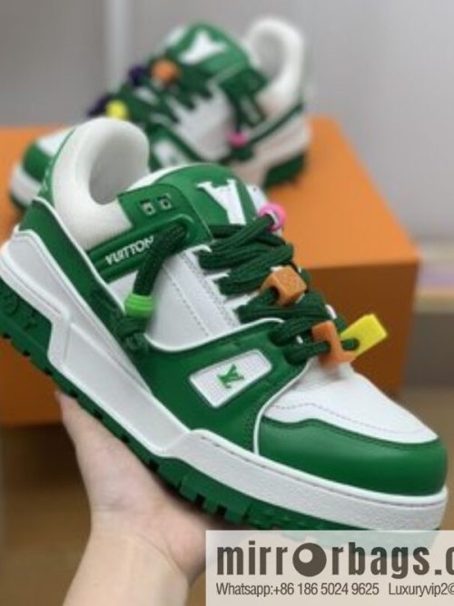 LV/Louis Vuitton features exclusive custom top calfskin donkey trainer His & Hers sports running shoes