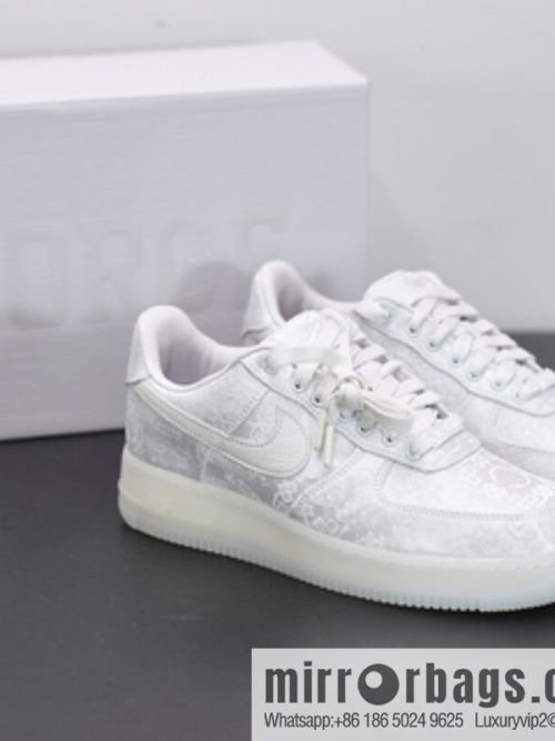 Clot x Nike Air Force 1 Premium AF1 pure white silk joint name Unisex same sneakers AO9286-100