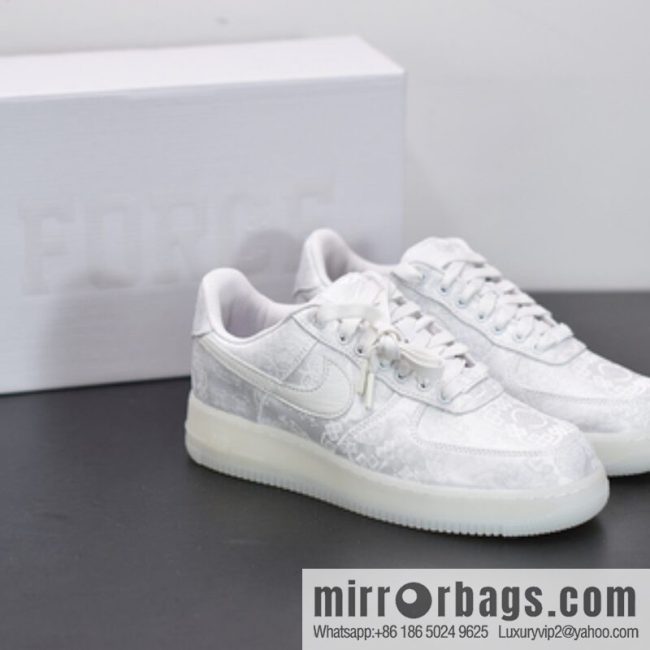 Clot x Nike Air Force 1 Premium AF1 pure white silk joint name Unisex same sneakers AO9286-100