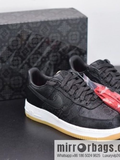 Clot x Nike Air Force 1 Premium AF1 black silk joint Unisex sneakers CZ3986-001
