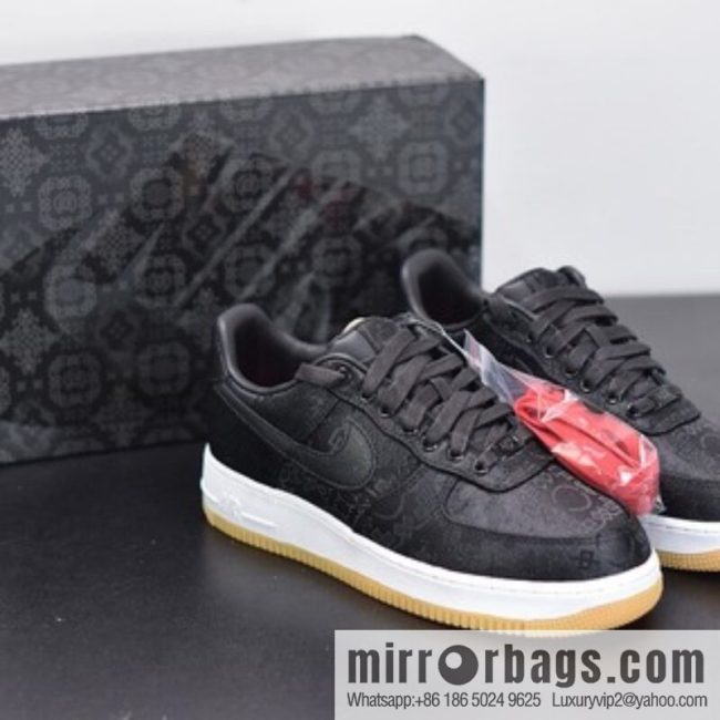 Clot x Nike Air Force 1 Premium AF1 black silk joint Unisex sneakers CZ3986-001