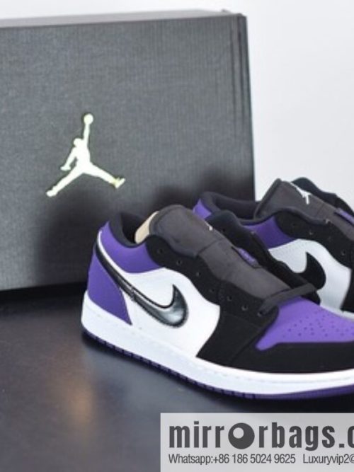 D09D3 tested version aj1 Low black purple low help casual sneakers 553558-125