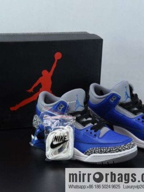 AJ3 black and blue cement, lychee pattern Air Jordan 3 Retro \"Blue Cement\" sneakers Item number: CT8532-400