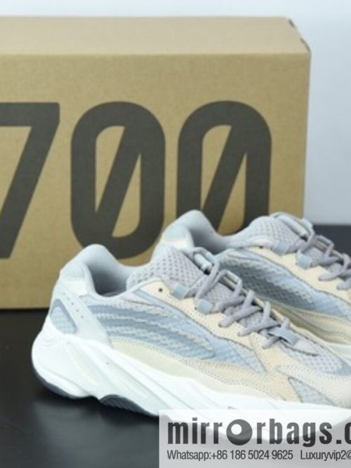 L00J6 Top Version AD Adi YEEZY Coconut 700V2 \"Cream\" Brown White Grey, Cream GY7924 Kanye Coconut 3M Reflective Vintage Daddy Shoes