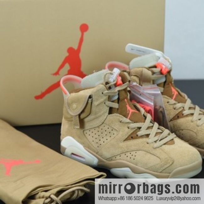 Travis Scott Air Jordan 6 \"British Khaki\" AJ6 Joe 6 Wheat TS Co-name, Item Number: DH0690-200