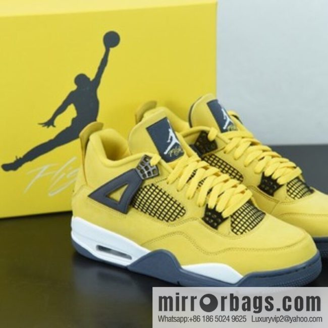 Air Jordan 4 \"Lightning\" AJ4 Joe 4 replica white and yellow electric mother, first-layer basketball shoes, item number: CT8527-700 Size: 40-47.5 Code: ATI1J