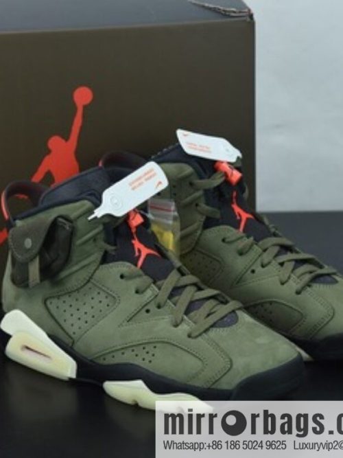 Travis Scott x Air Jordan 6 AJ6 TS joint, pocket army green luminous sole, basketball shoes, item number: CN1084-200