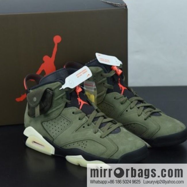 Travis Scott x Air Jordan 6 AJ6 TS joint, pocket army green luminous sole, basketball shoes, item number: CN1084-200
