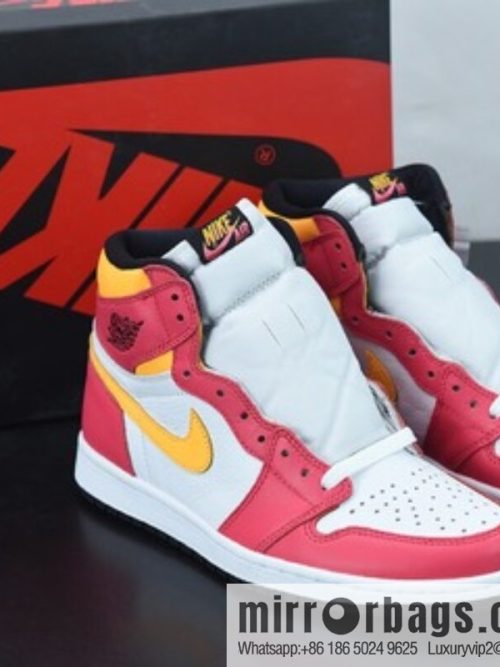 Air Jordan 1 Retro Hi OG \"Light Fusion Red\" AJ1 Joe 1 White Yellow Pink, High Top Culture Basketball Shoes 555088-603