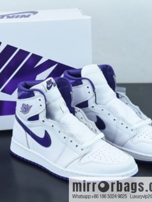Air Jordan 1 Retro Hi OG \"Court Purple\" AJ1 Joe 1 White Purple, High Top Culture Basketball Shoes CD0461-151