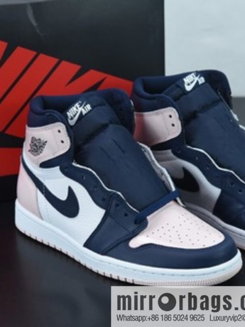 L00H6 Air Jordan 1 Retro \"Atmosphere\" AJ1 high top, black pink toe patent leather Item number: DD9335-641