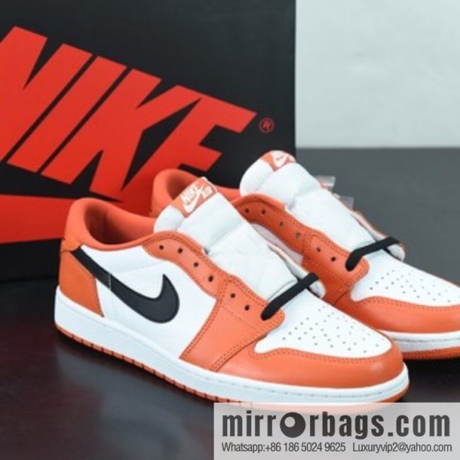 L00H5 pure original version Air Jordan 1 Low AJ1 Jordan 1st generation low-top basketball shoes, white orange buckle broken, item number: CZ0790 801