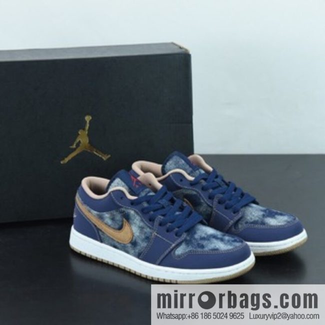 Air Jordan 1 Low AJ1 Joe 1 dark blue denim, low-top cultural leisure sports shoes, item number: DH1259-400