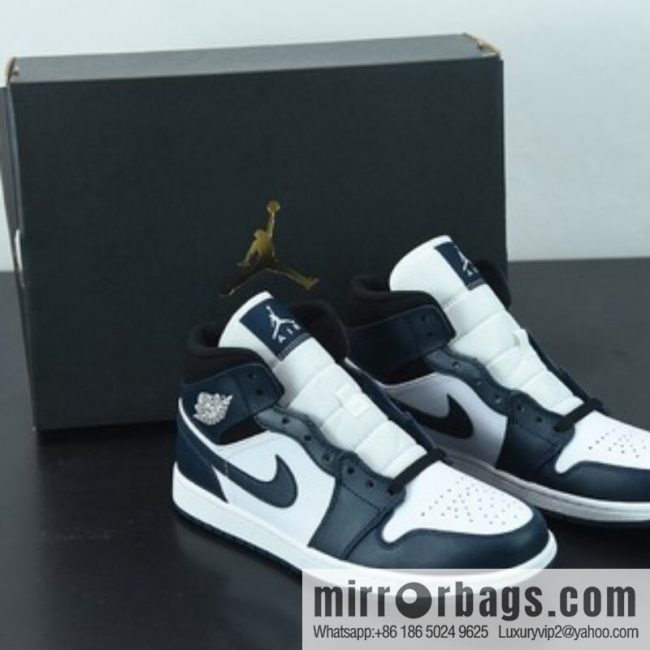 NK Air Jordan 1 Mid \"Dark Team\" AJ1 Joe 1 Chinese culture basketball shoes, new obsidian, item number: 554724-411
