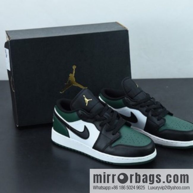 Air Jordan 1 Low black and green toes AJ1 Joe 1 low-top cultural basketball shoes, item number: 553558-371
