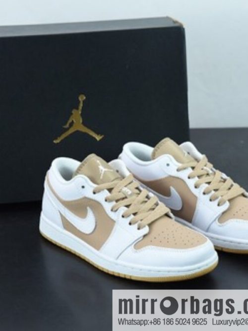 Air Jordan 1 Low \"White/Tan\" Low Help, White Brown AJ1 Item Number: DN6999-100