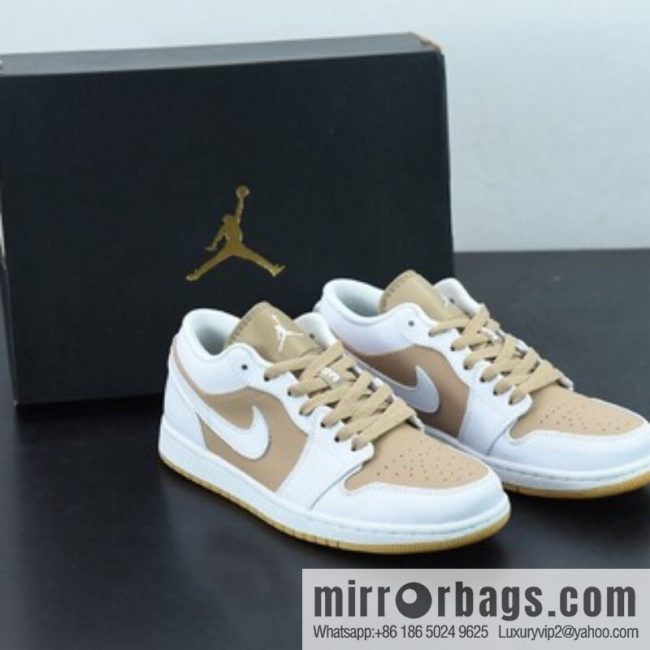 Air Jordan 1 Low \"White/Tan\" Low Help, White Brown AJ1 Item Number: DN6999-100