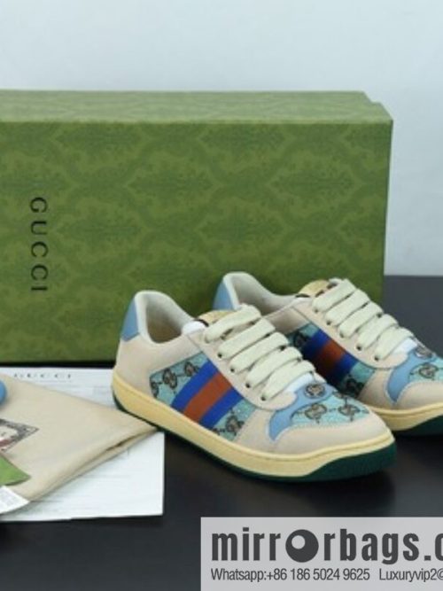 Gucci 2022 early spring the latest rhinestone models Distressed Screener sneakers Gucci small dirty shoes