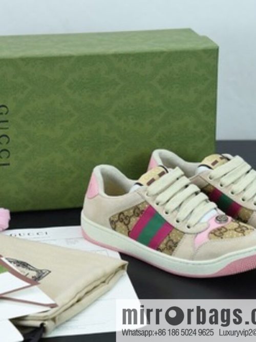 Gucci 2022 early spring the latest rhinestone models Distressed Screener sneakers Gucci small dirty shoes