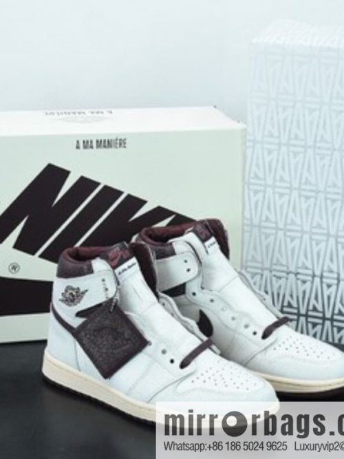 A Ma Maniére x Air Jordan 1 AJ1 Joe 1 gray-brown snake pattern, burst pattern, joint high-top man item number; DO7097-100