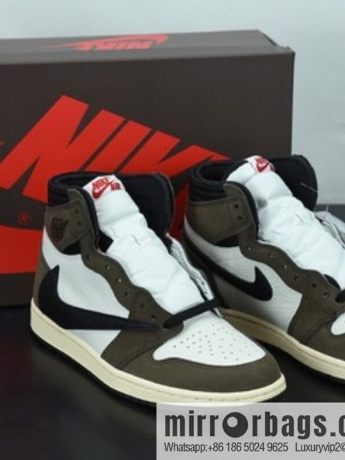 Travis Scott x Air Jordan 1 YY Retro High OG \"Cuctus Jack\" AJ1 Joe 1 Reverse Hook Barb High-Top Item Number: CD4487-100