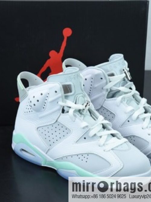 H00G6 Air Jordan 6 \"Mint Foam\" AJ6 pure original, white mint green, fresh and simple, basketball shoes, item number: DQ4914 103