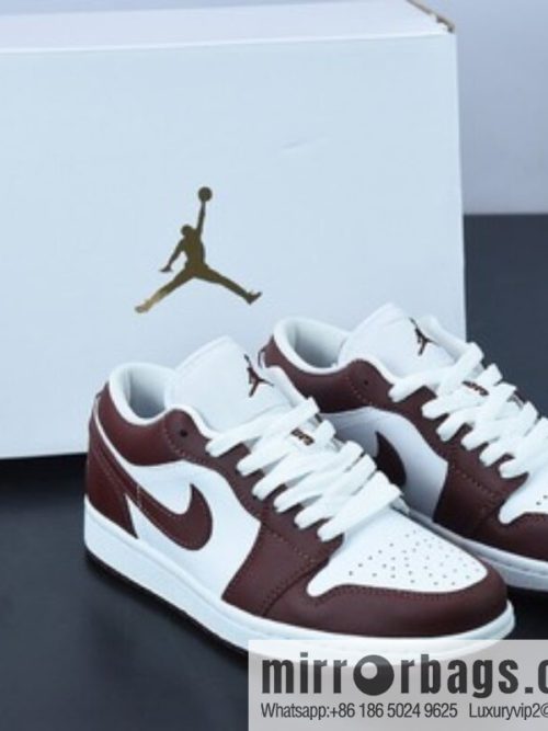0D9D3 inspected version AJ1 Low Joe 1 burgundy white, low top basketball shoes DC0774-116