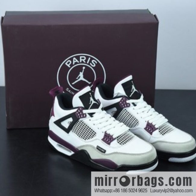 AJ4 Jordan 4th generation basketball shoes/burgundy white Paris, Saint-Germain joint men\'s sneakers item number: CZ5624-100