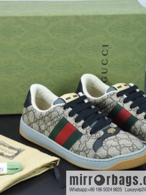 Gucci Gucci small dirty shoes series, pure original green box Distressed Screener sneakers classic prototype Vintage versatile old small dirty board shoes