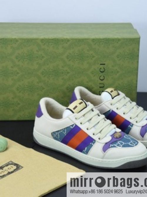 Gucci Gucci small dirty shoes series, pure original green box Distressed Screener sneakers classic prototype Vintage versatile old small dirty board shoes