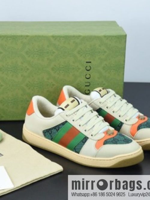 Gucci Gucci small dirty shoes series, pure original green box Distressed Screener sneakers classic prototype Vintage versatile old small dirty board shoes