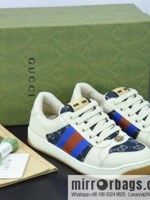 Gucci Gucci small dirty shoes series, pure original green box Distressed Screener sneakers classic prototype Vintage versatile old small dirty board shoes