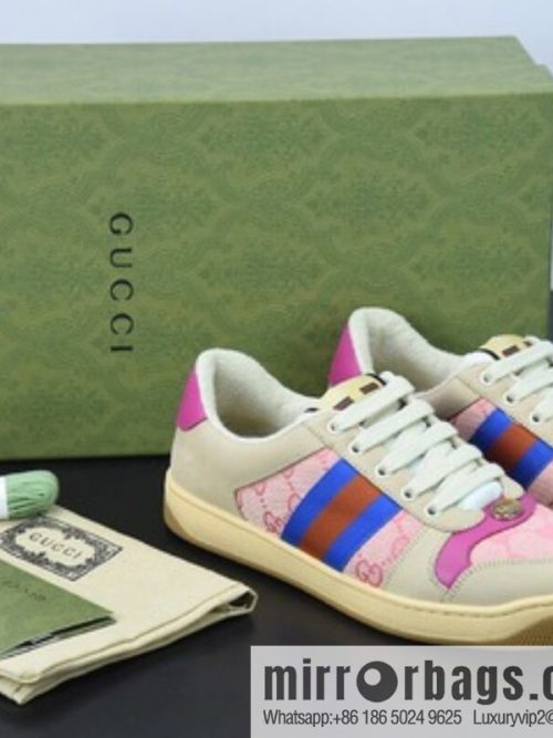 Gucci Gucci small dirty shoes series, pure original green box Distressed Screener sneakers classic prototype Vintage versatile old small dirty board shoes