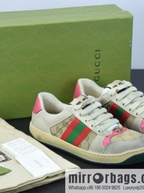 Gucci Gucci small dirty shoes series, pure original green box Distressed Screener sneakers classic prototype Vintage versatile old small dirty board shoes