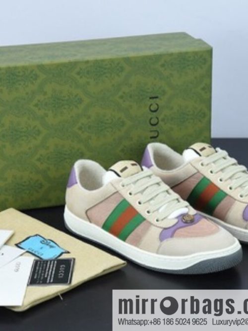 Gucci Gucci small dirty shoes series, pure original green box Distressed Screener sneakers classic prototype Vintage versatile old small dirty board shoes