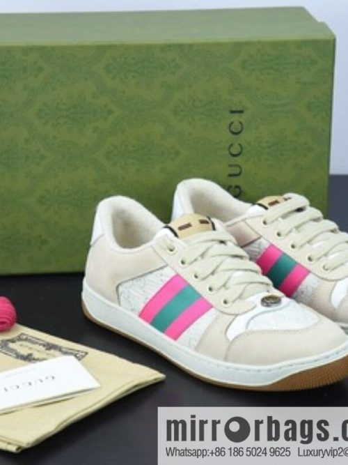 Gucci Gucci small dirty shoes series, pure original green box Distressed Screener sneakers classic prototype Vintage versatile old small dirty board shoes