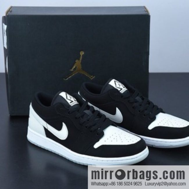 Air Jordan 1 AJ1 Low-top, pearlescent white and black panda, men\'s shoes, item number: DH6931-001