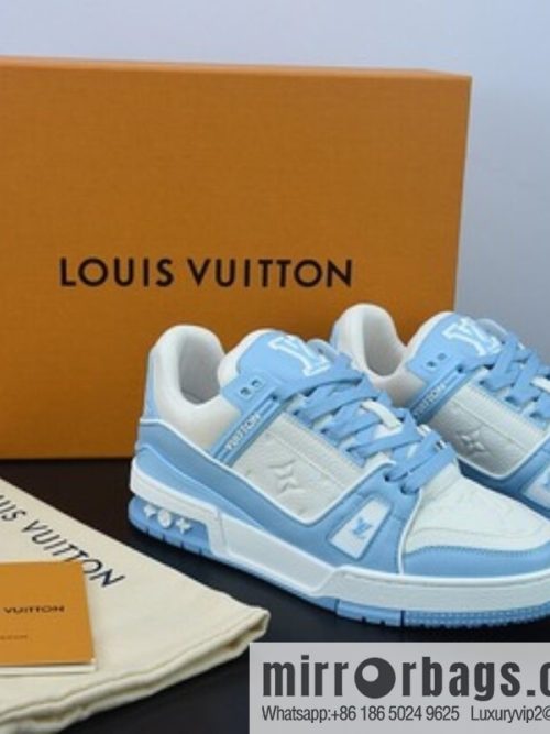 D05G7 top pure original Louis vuitton Louis Vuitton Trainer Louis Vuitton sneakers new color scheme LV white blue