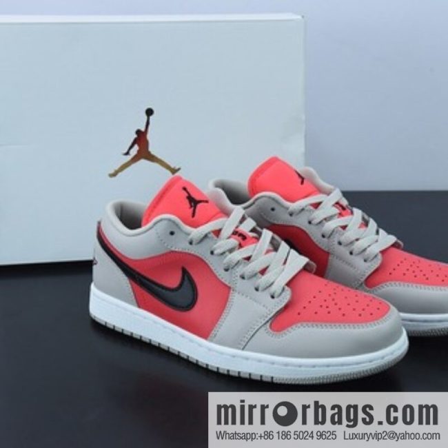 Air Jordan 1 AJ1 gray pink anti-infrared, low-top Unisex casual sneakers, item number: DC0774-060
